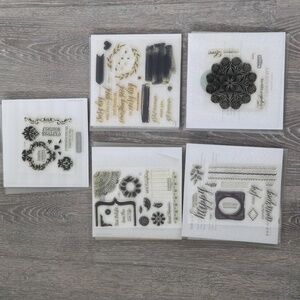 Close To My Heart Set Of 5 Acrylic Stamp Sets Scrapbooking Card Making